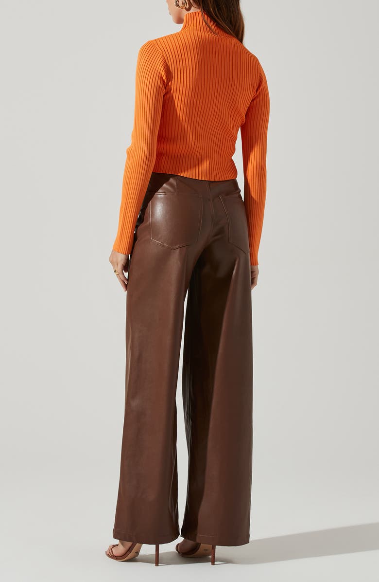 ASTR the Label Elia Turtleneck Keyhole Sweater, Alternate, color, Orange