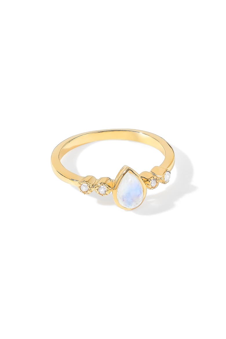 Pear Gemstone Ring, Alternate, color, BLUE