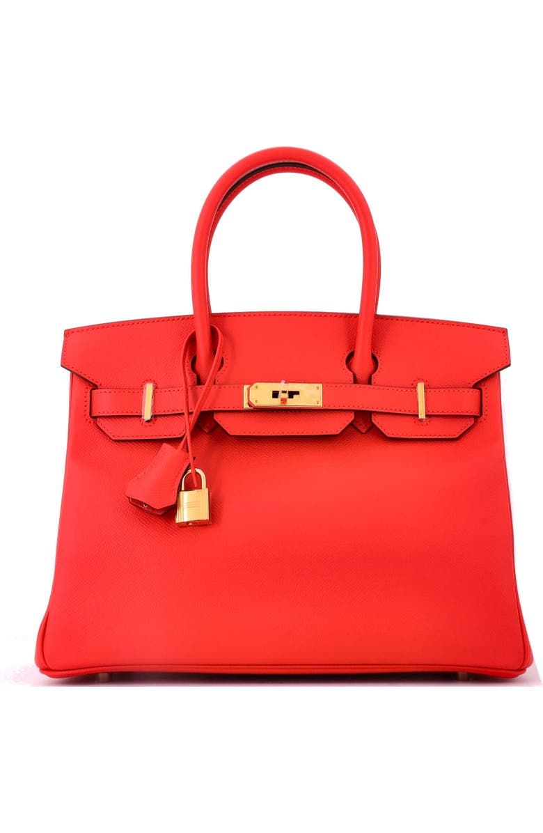 Pre-Owned Hermes Birkin Handbag Red Epsom with Gold Hardware 30, Main, color, Rouge Tomate