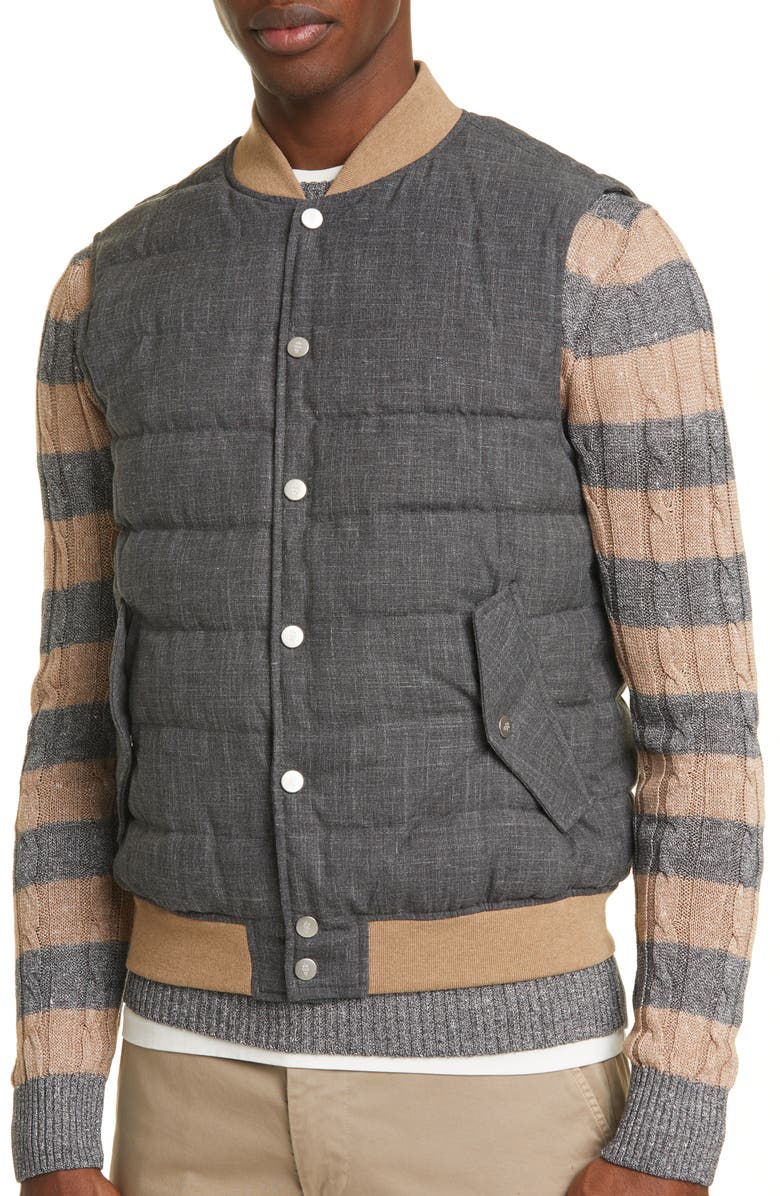 Eleventy Quilted Wool Blend Vest, Alternate, color, 