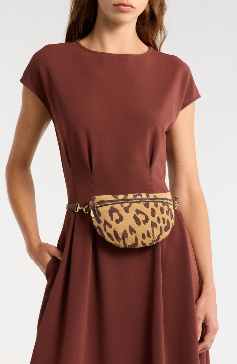 Clare V. Petite Pablo Cat Suede Belt Bag, Alternate, color, Lark/ Brown