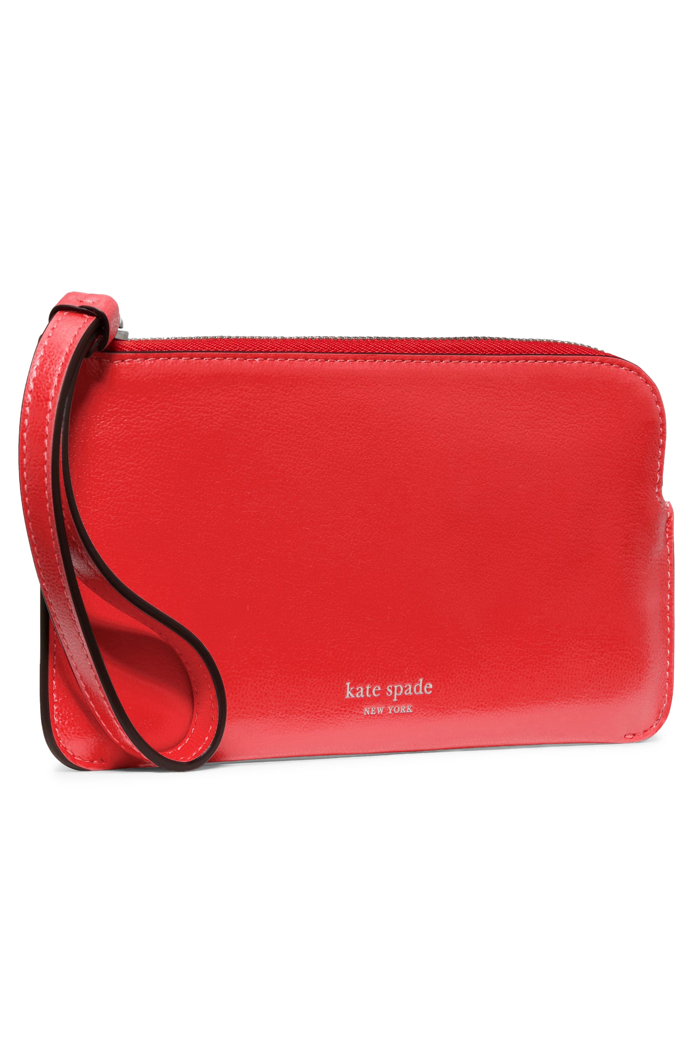 small zippy pebble leather wristlet, Alternate, color, HEIRLOOM TOMATO