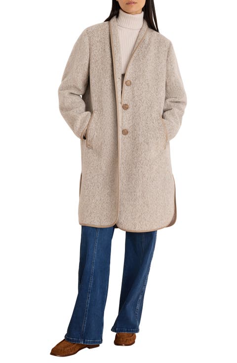 Jacquard Wool Blend Topcoat