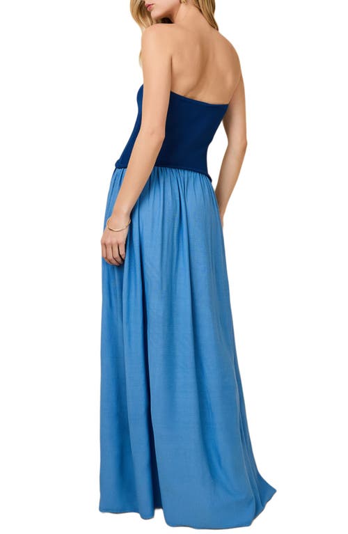 Solid & Striped Strapless Soglio Dress In Maritime Navy In Blue