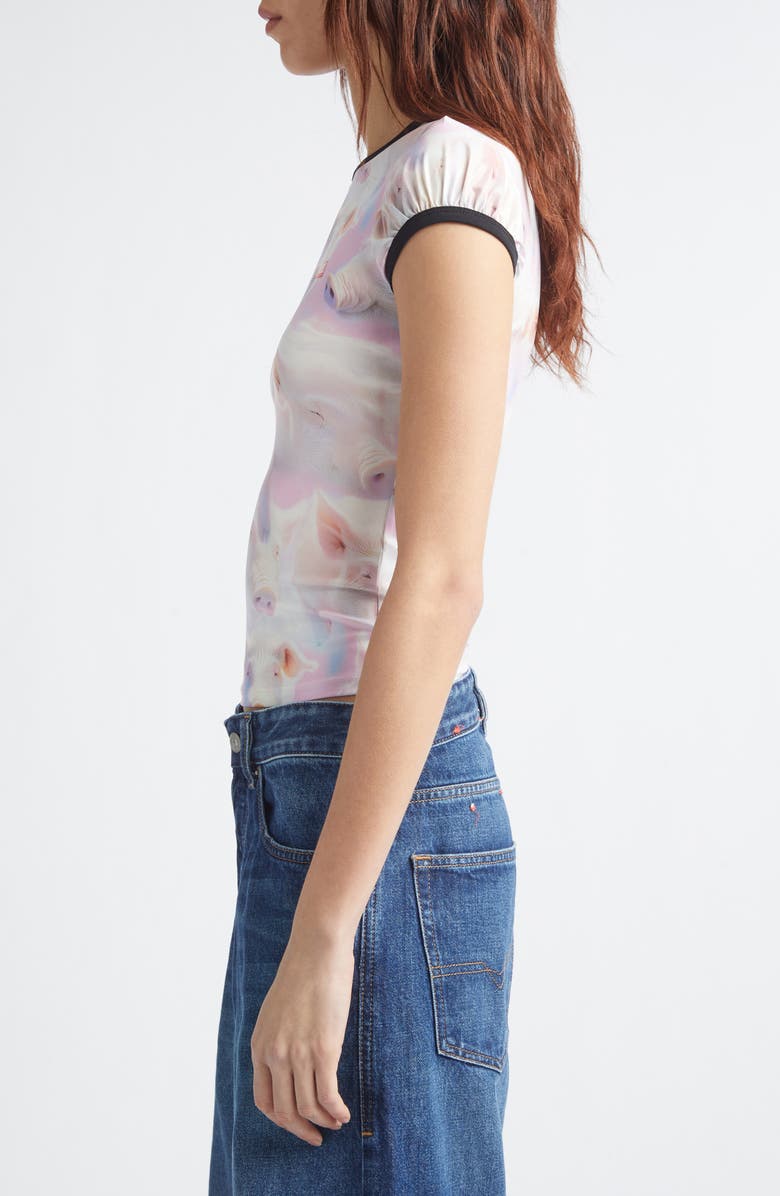 DIESEL<sup>®</sup> T-Unkyp Pig Print Ringer T-Shirt, Alternate, color, Pink