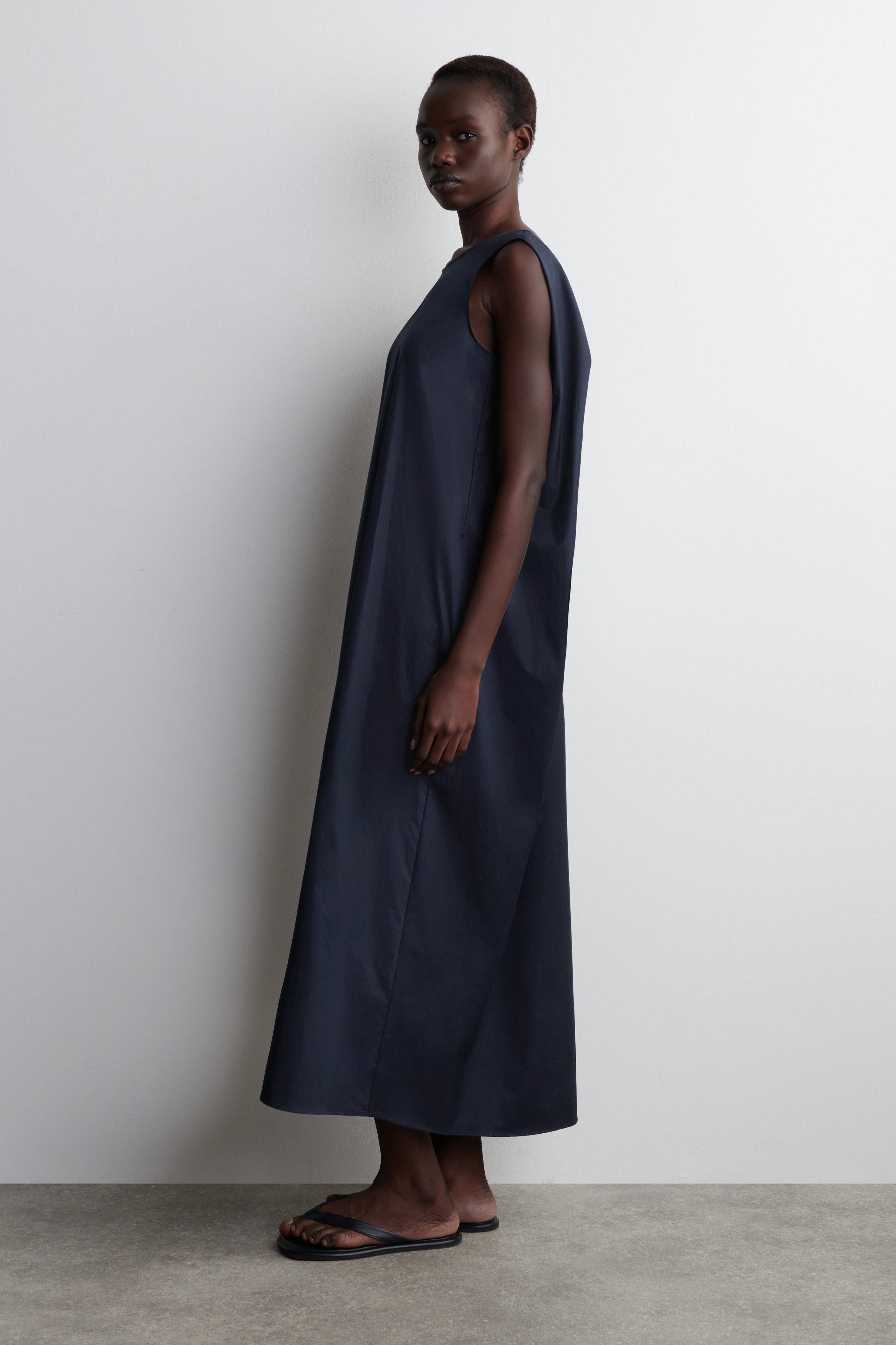 Twist-Back Cotton Midi Dress - image 2