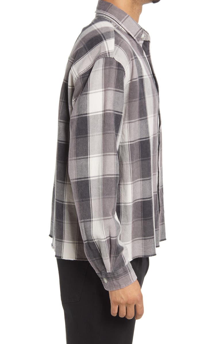 John Elliott Hemi Point Sur Check Oversize Cotton Button-Up Shirt, Alternate, color,