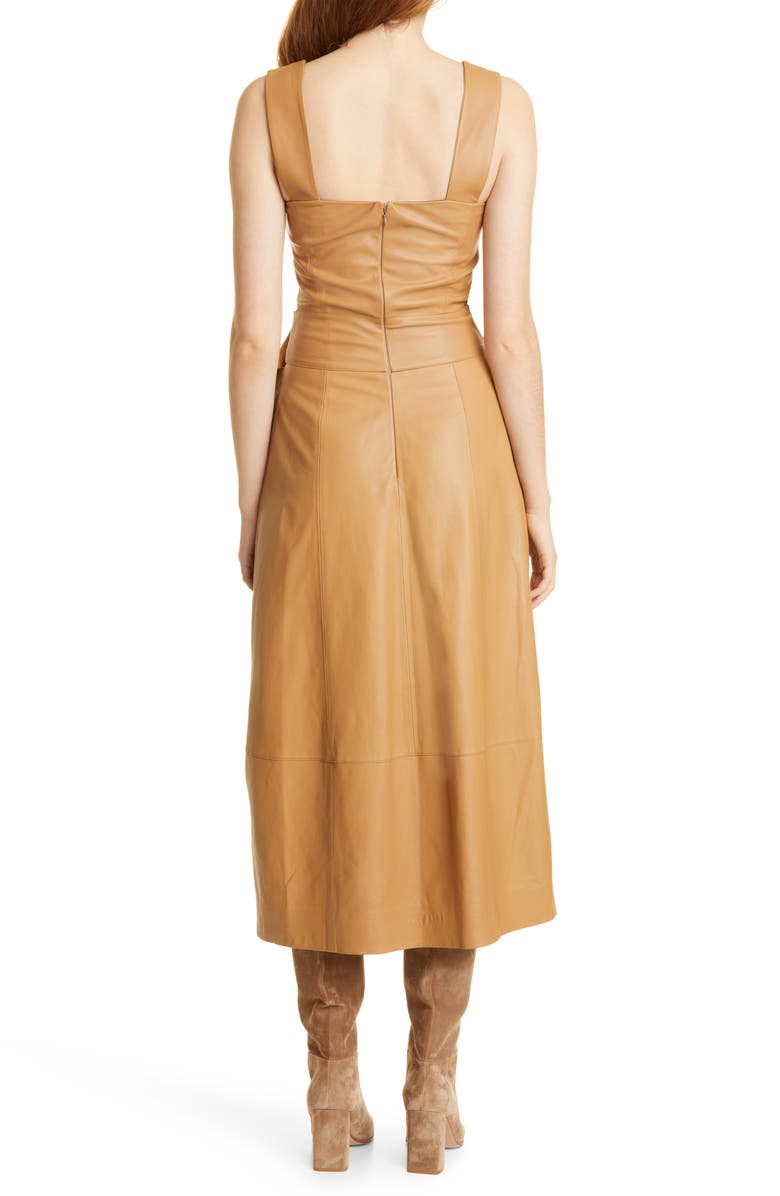 Vince Belted Leather Tank Midi Dress, Alternate, color, 