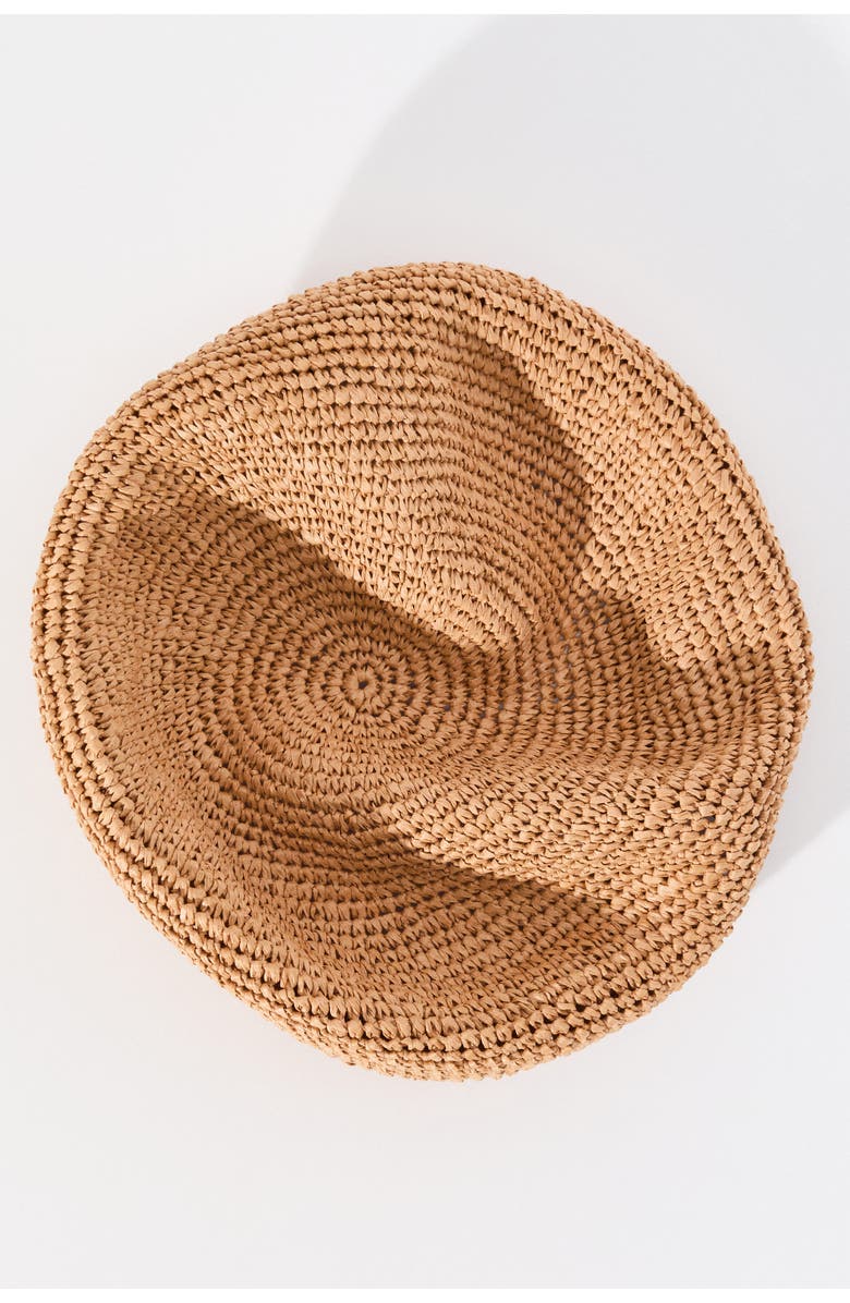 H&M Straw Beret, Alternate, color, Dark Beige