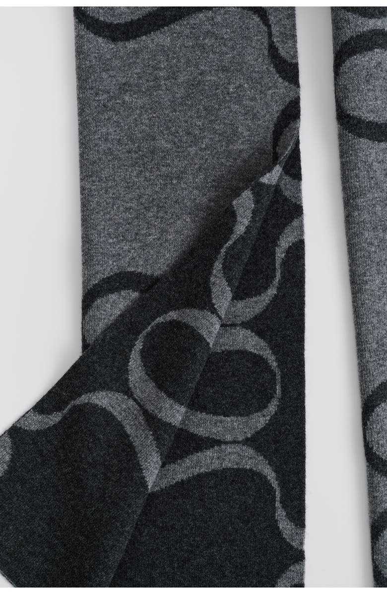 Malina Monogram Wool Blend Scarf, Alternate, color, Grey