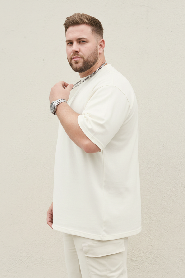 Men’s Big and Tall T-Shirt with Premium Organic Cotton T-Shirt Classic Crew Neck Short Sleeve Tee, Alternate, color, White