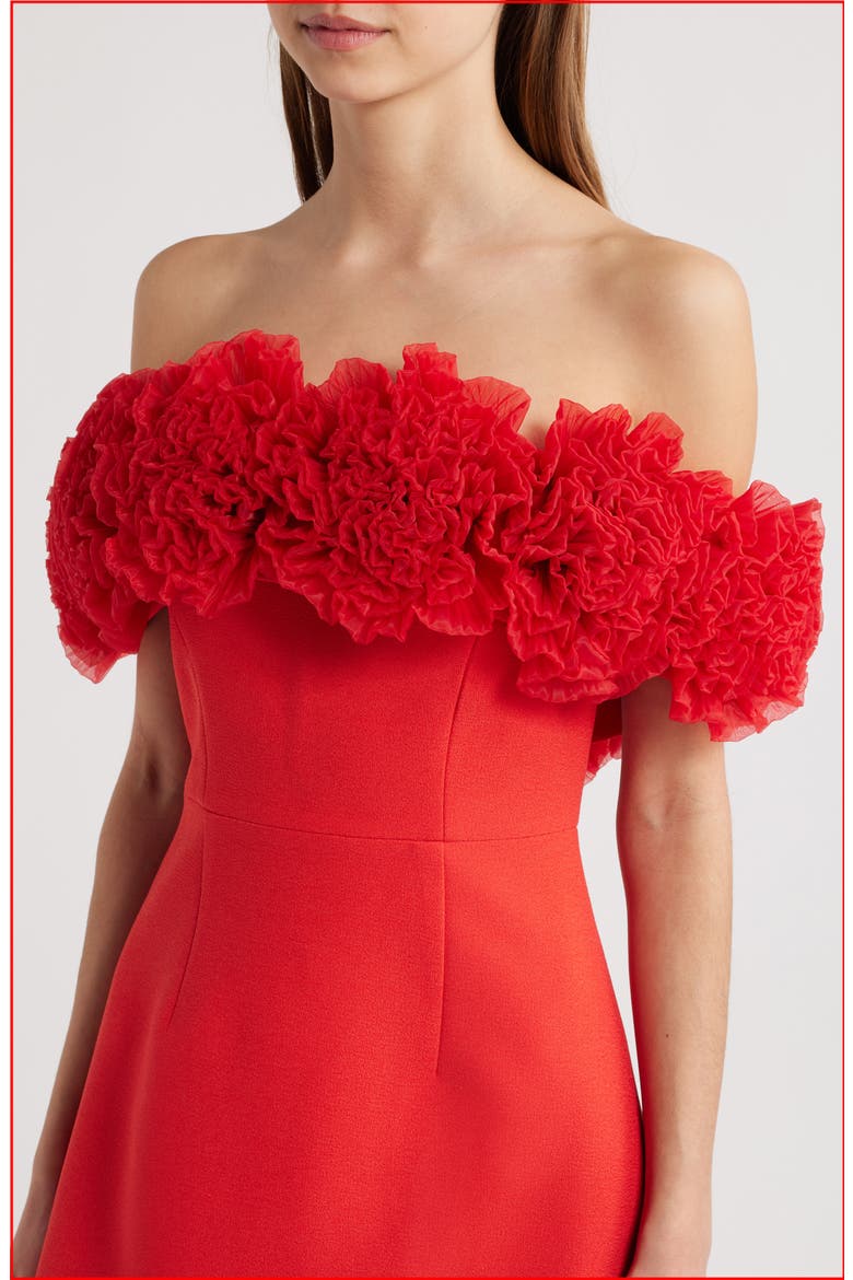 Nahla Rosette Off the Shoulder Cocktail Minidress, Alternate, color, SORRENTO RED