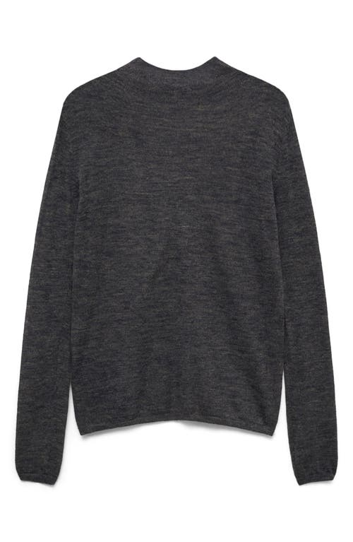 Shop Mango Perkins Funnel Neck Sweater In Charcoal
