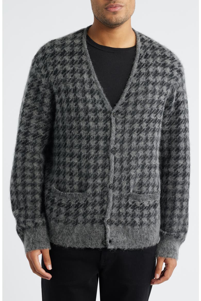 Zain Houndstooth Cardigan, Alternate, color, CHARCOAL GREY