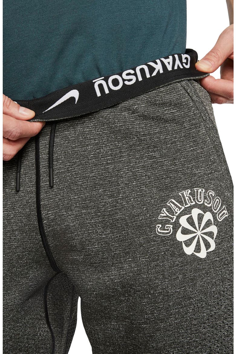 x Gyakusou Knit Running Pants, Alternate, color, BLACK HEATHER/ SAIL