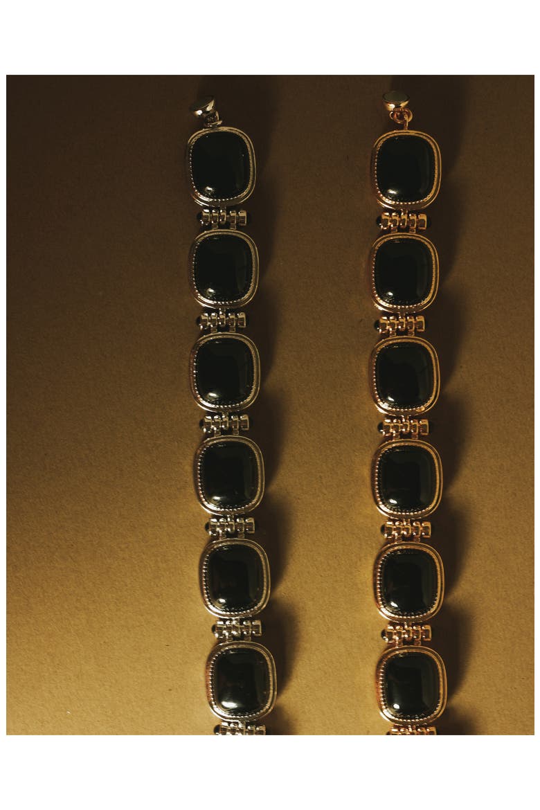 The Midnight Mesa Black Agate Bracelet, Alternate, color, GOLD