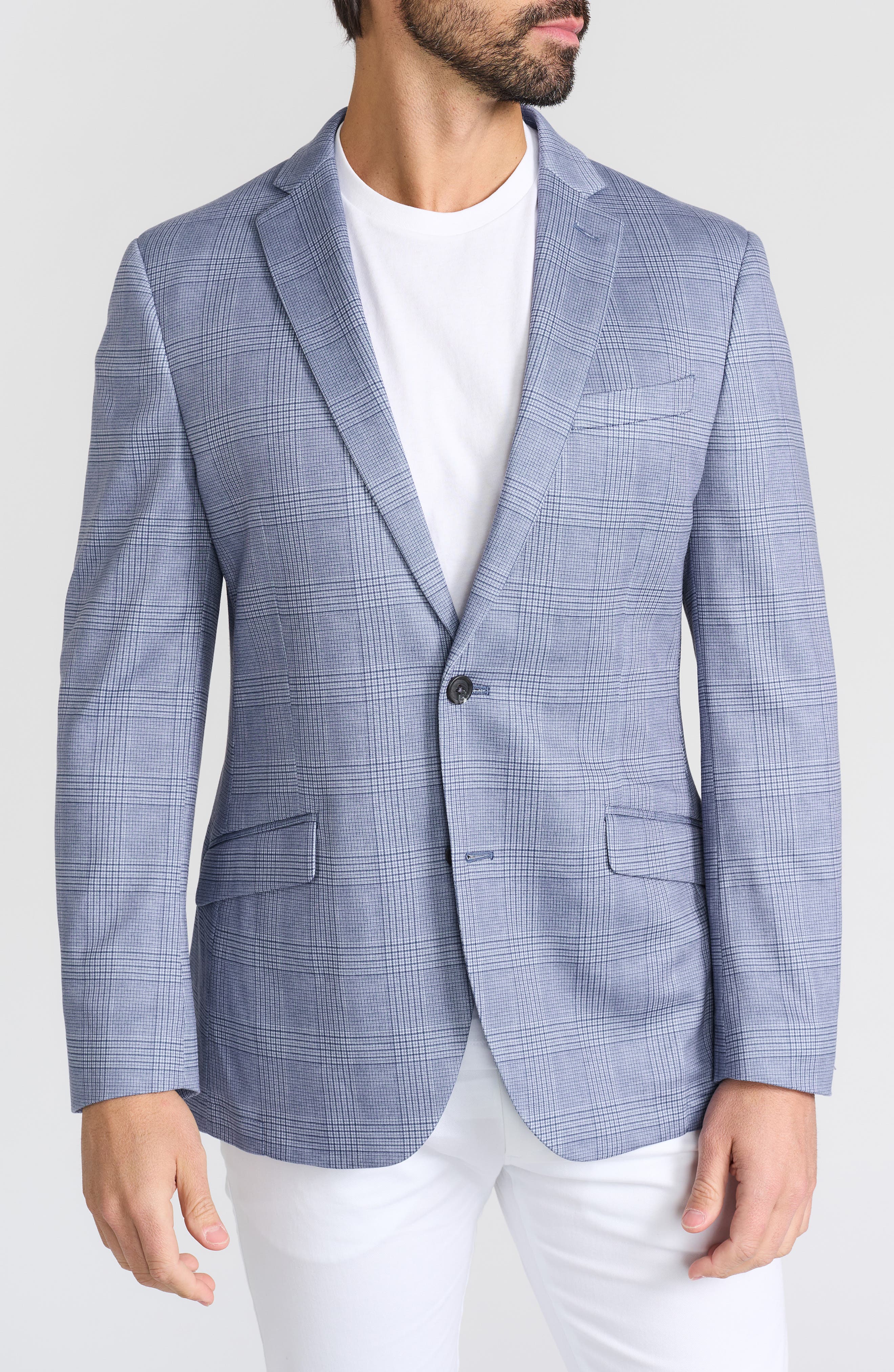 SAVILE ROW CO Shoreditch Plaid Knit Blazer