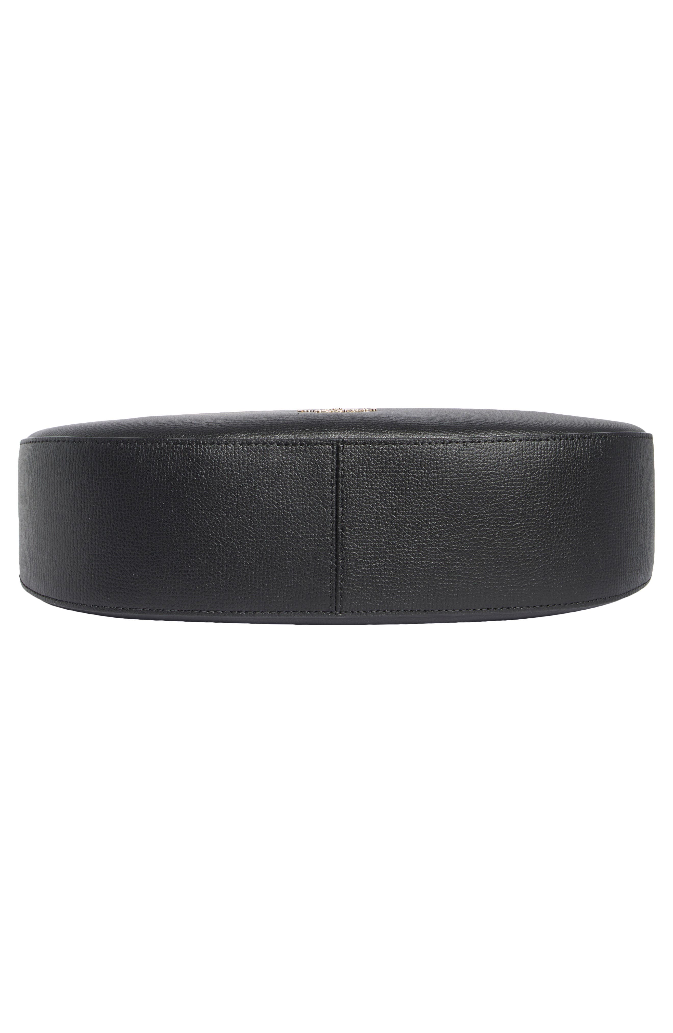 Refined Leather Shoulder Bag, Alternate, color, BLACK