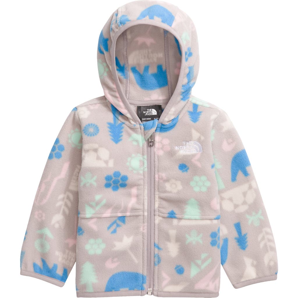 Shop The North Face Kids' Glacier Zip Hoodie In Moonstone Grey Multi Pitch