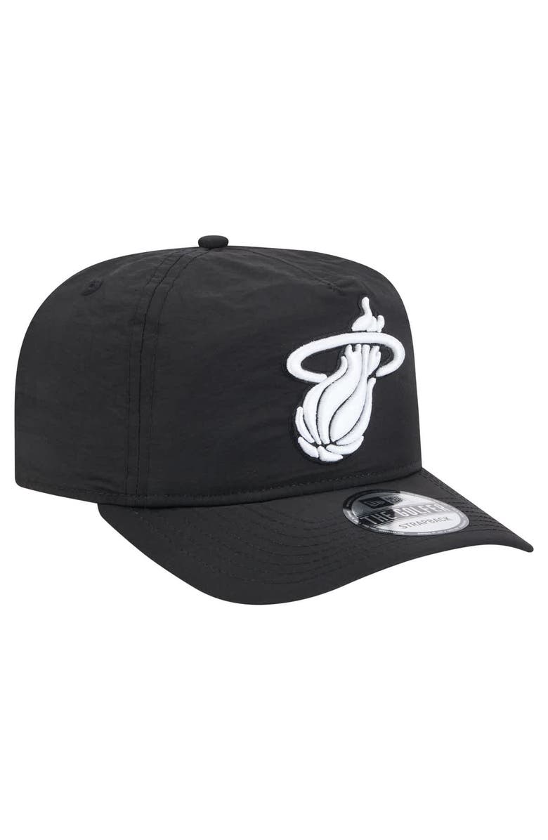 New Era Men's New Era Black Miami Heat Injection Everyday Golfer Adjustable Hat, Alternate, color, Black