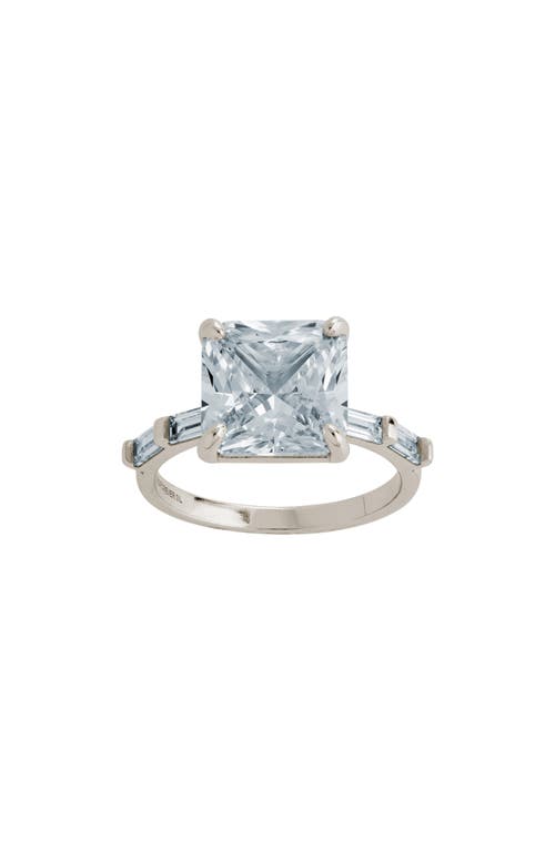 Sterling Forever Princess-Cut Cubic Zirconia Ring in Silver at Nordstrom, Size 6
