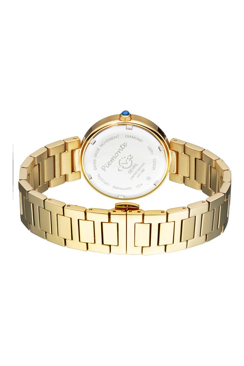 Women's Piemont Diamond Dial Bracelet Watch, 36mm, Alternate, color, GOLD