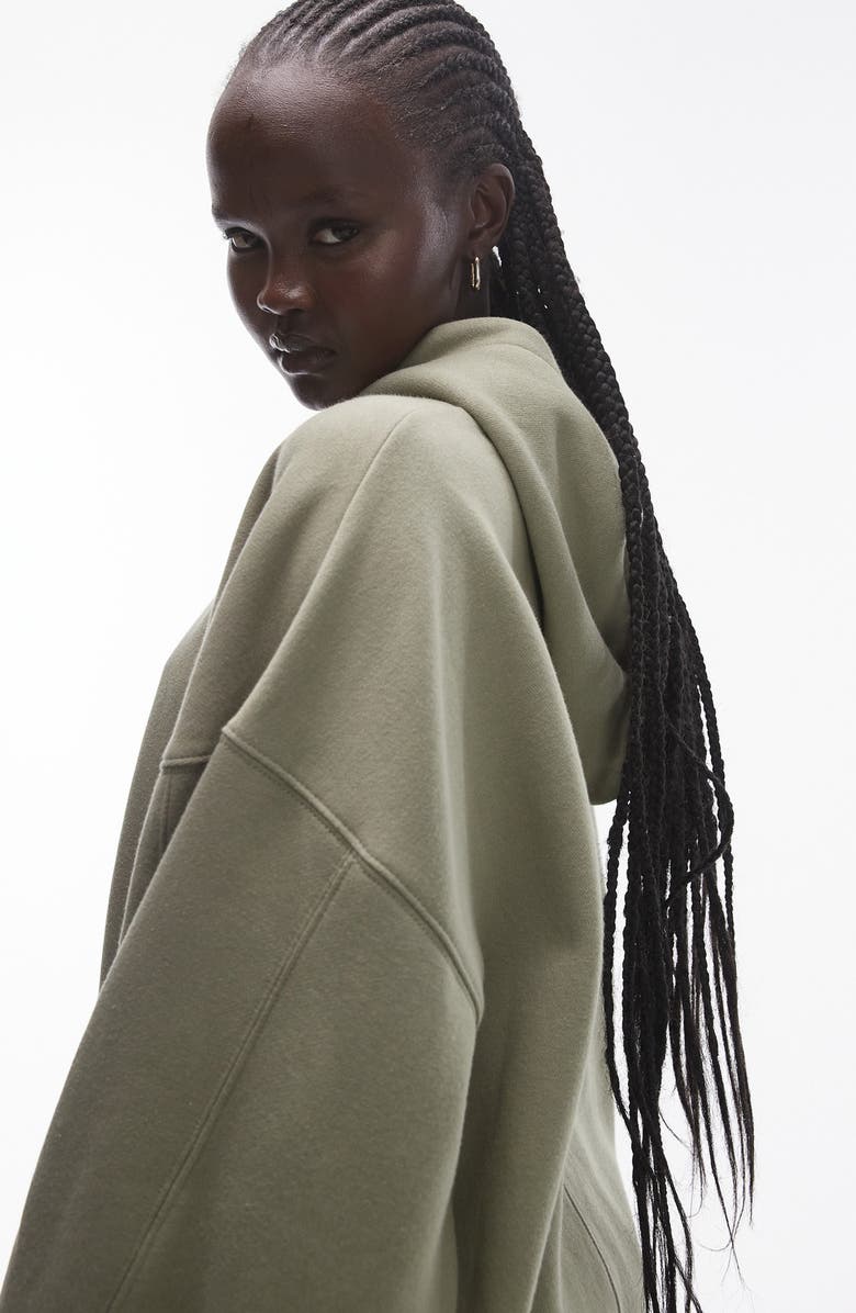 Topshop Premium Oversize Hoodie, Alternate, color,