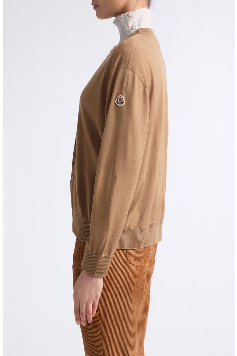 Virgin Wool Cardigan, Alternate, color, BEIGE