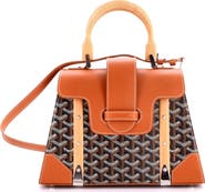 Pre-Owned Goyard Saigon Top Handle Bag Coated Canvas with Leather PM