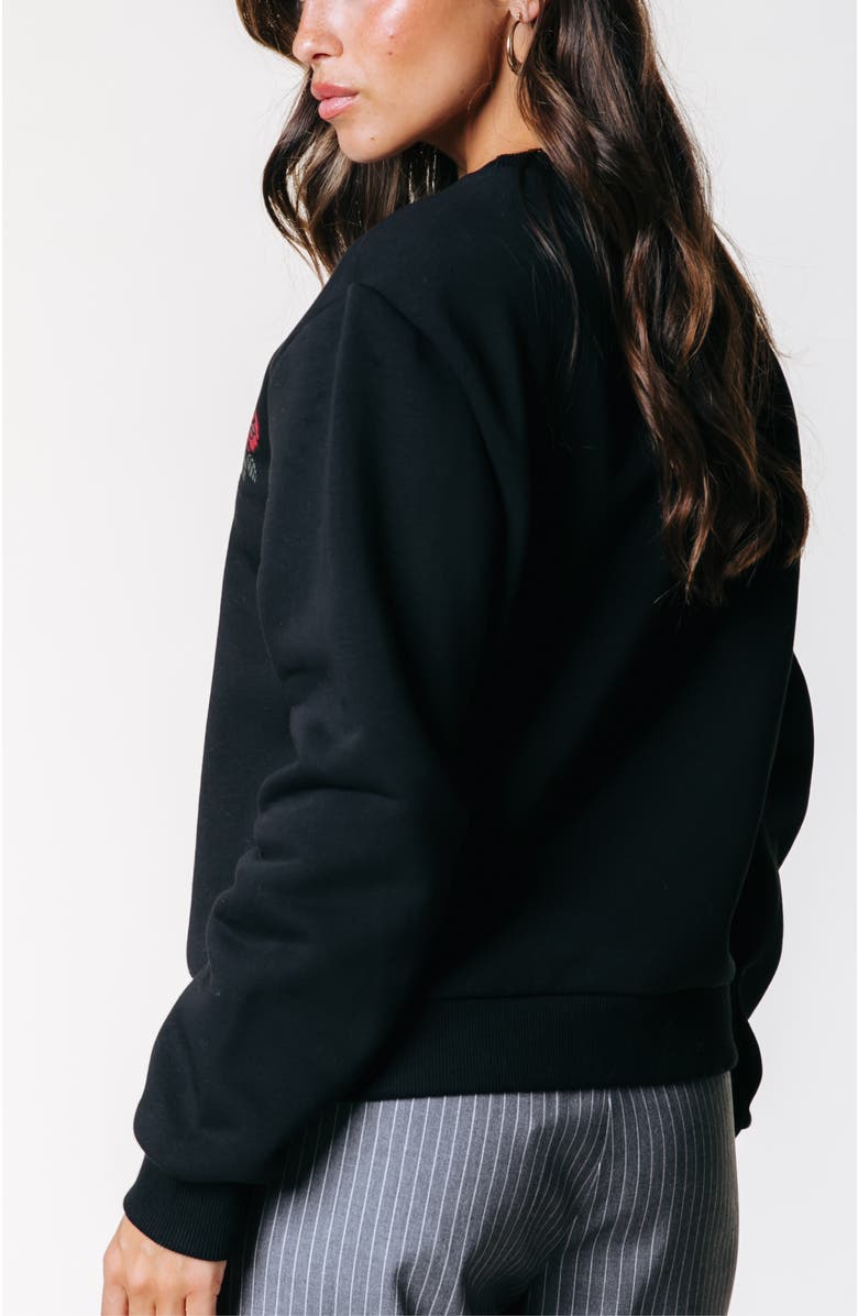 Colourful Rebel Flower Logo Wave Relaxed Sweat, Alternate, color, Black