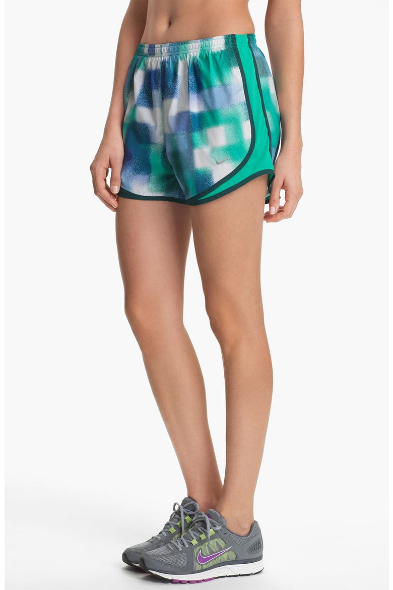 'Tempo' Print Running Shorts, Main, color, ATOMIC TEAL