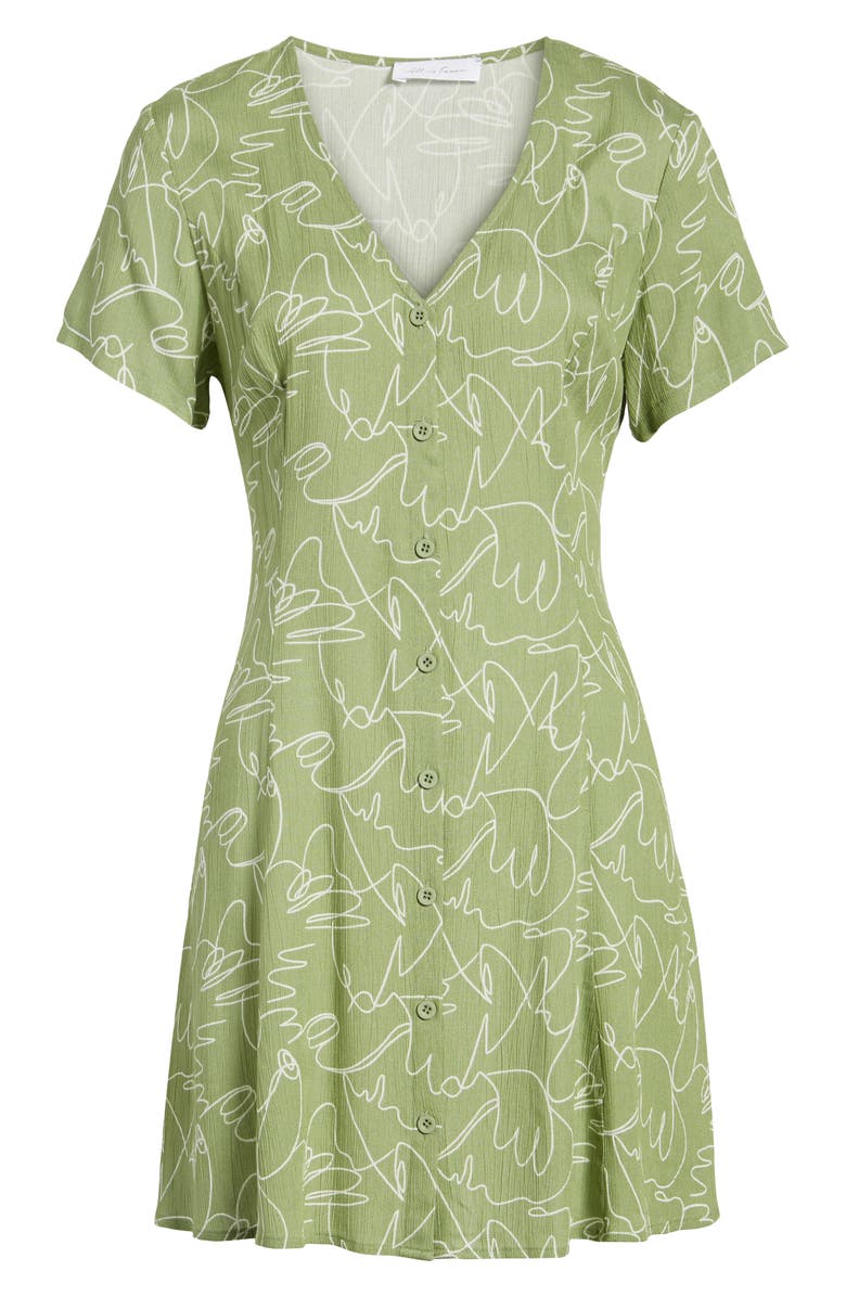 All in Favor Button Up Tie Back Minidress, Alternate, color, 