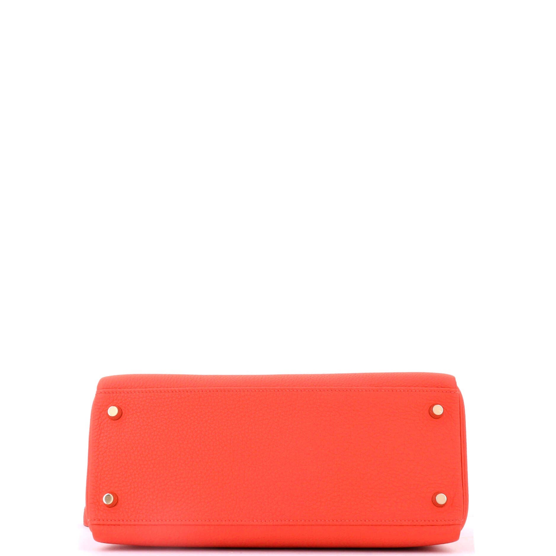 Pre-Owned Hermes Kelly Handbag Orange Togo with Gold Hardware 28, Alternate, color, Capucine