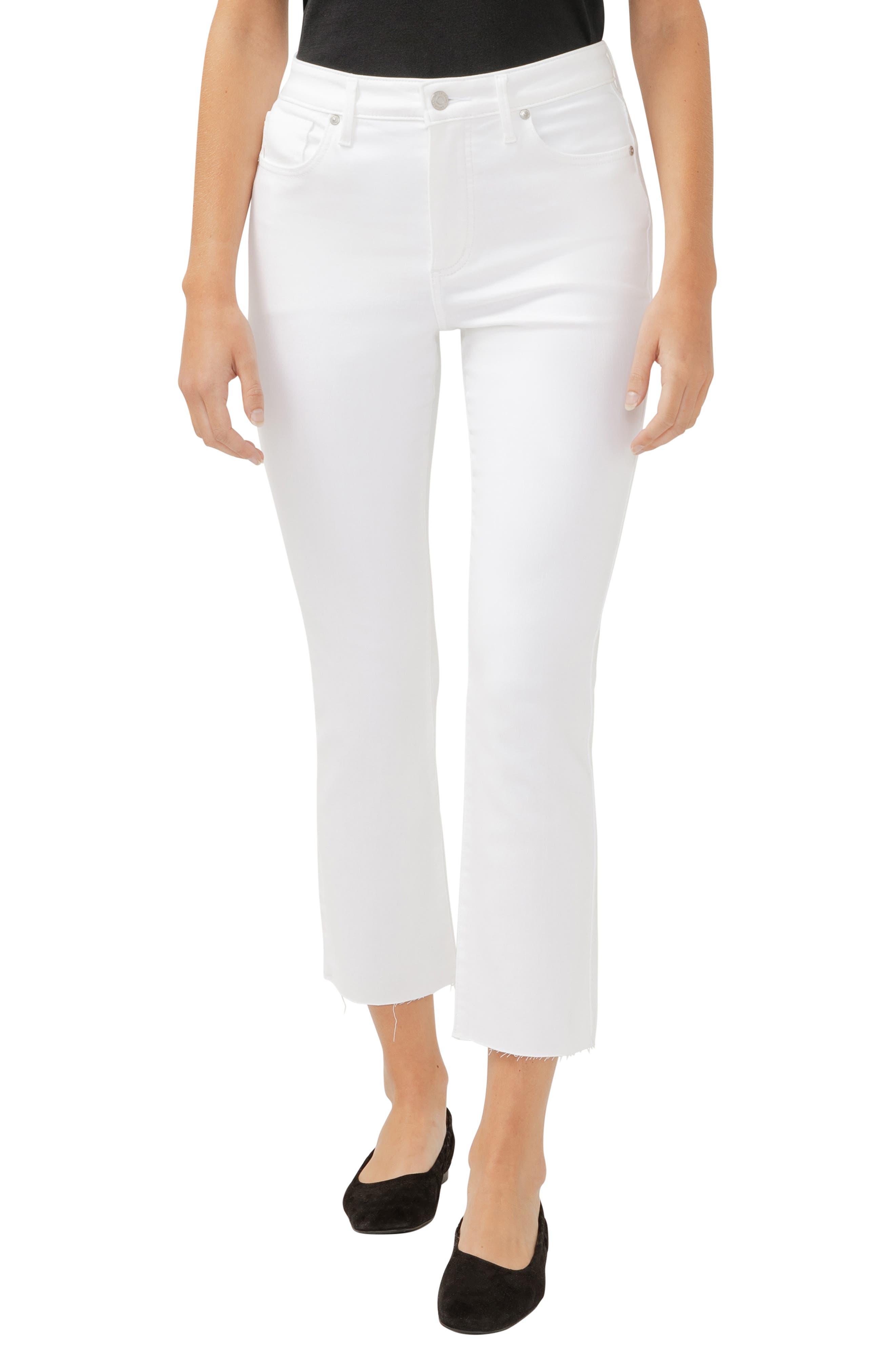 Silver Jeans Co. Isbister High Waist Ankle Straight Leg Jeans in White 
