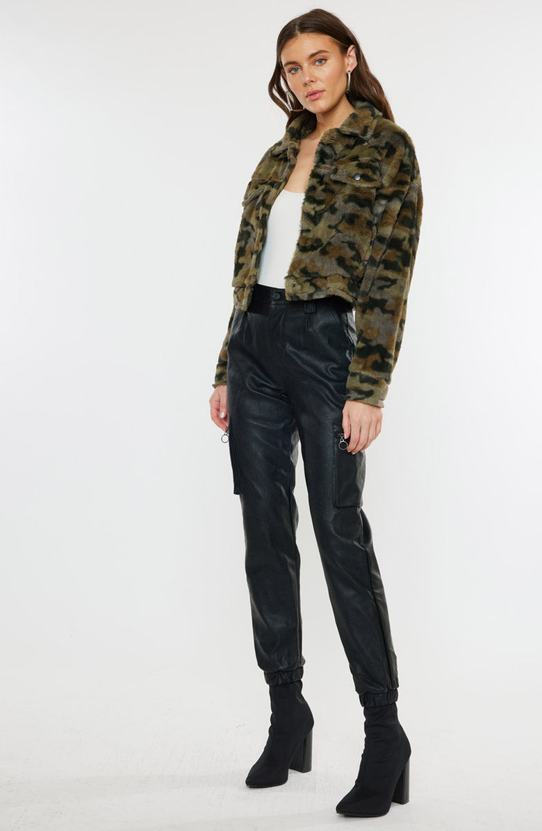 KanCan Jax Faux Fur Camo Jacket, Alternate, color, Camouflage
