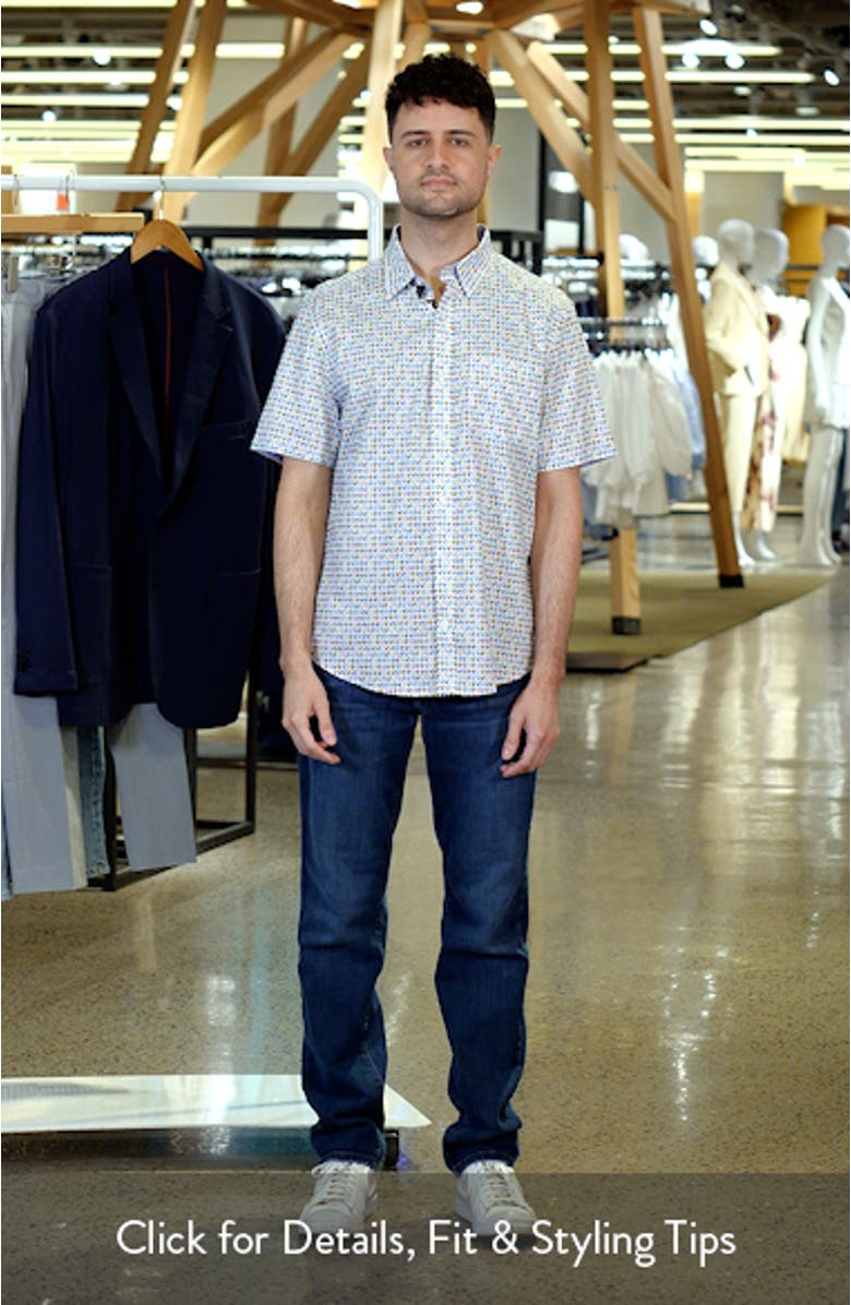 Rooster Print Short Sleeve Button-Up Shirt, sales video thumbnail