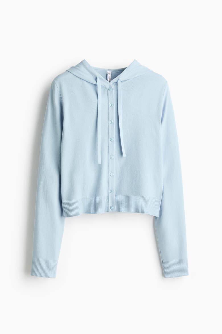 Hooded Cardigan, Alternate, color, Light blue