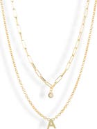 MESHMERISE Diamond Initial Charm Necklace