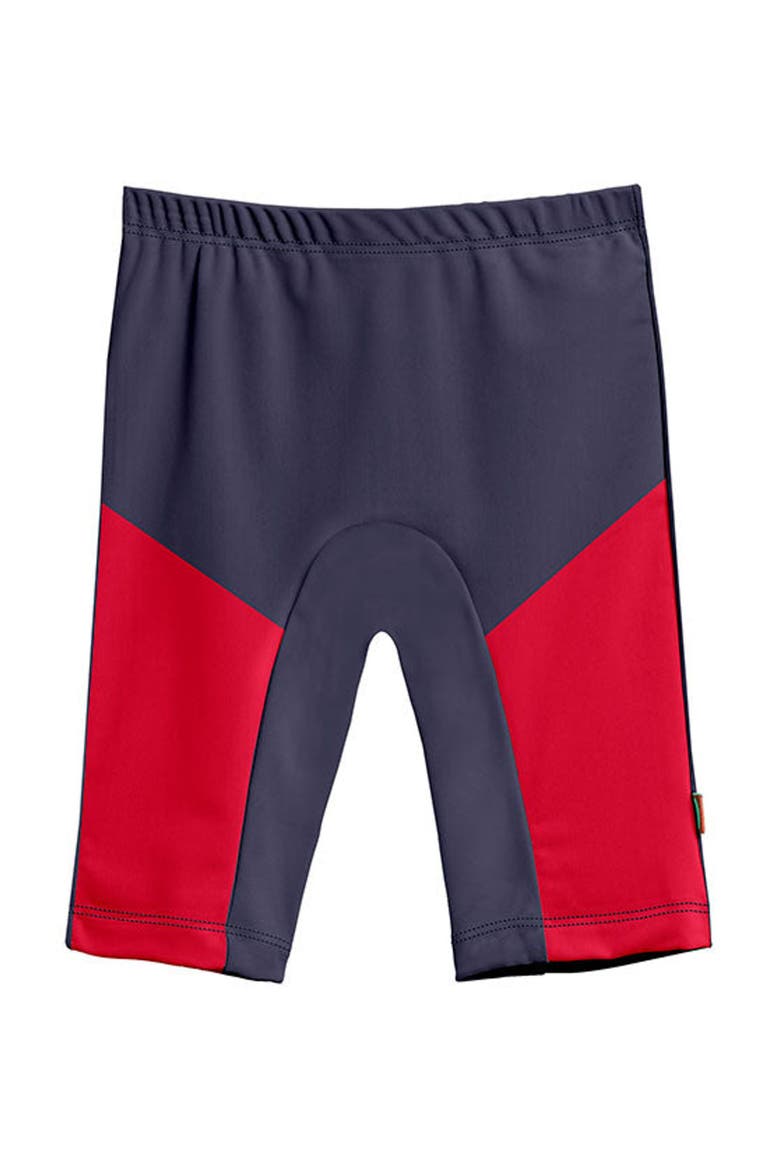 Unisex UPF 50+ Color Block Swim Jammer, Alternate, color, Navy w/ Red Trim