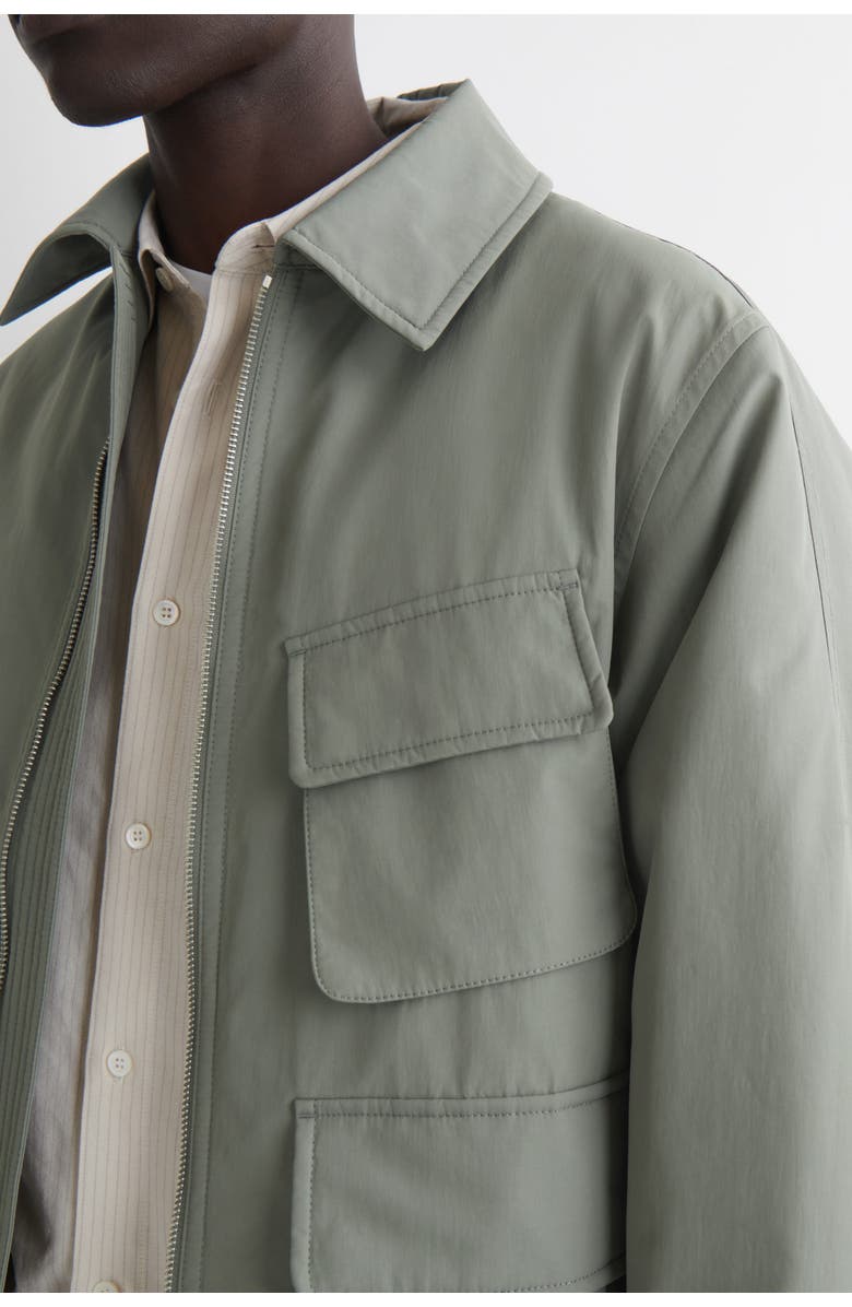 COS Padded Nylon Utility Jacket, Alternate, color, Sage Green