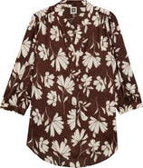 Anne Klein Floral Split Neck Top