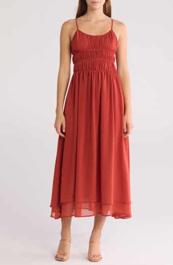 Mesh Tiered Midi Dress