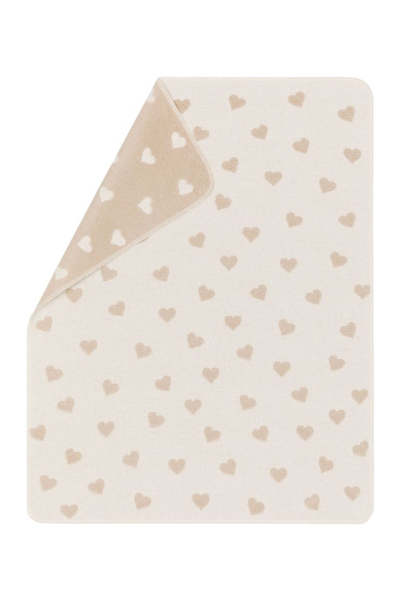 Carla Hearts Allover Baby Blanket, Main, color, Offwhte/Grey