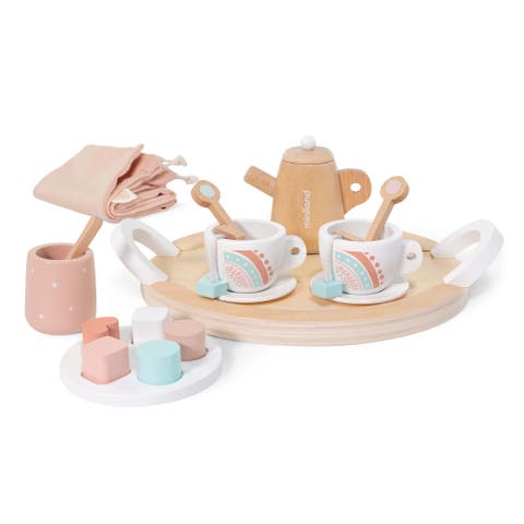 Wooden Tea Set Doll Accessory Play Set
