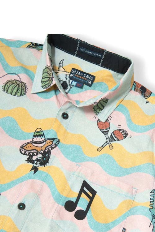 Baja Llama Men's Ay Caramba - 7-seas Button Up In Pink