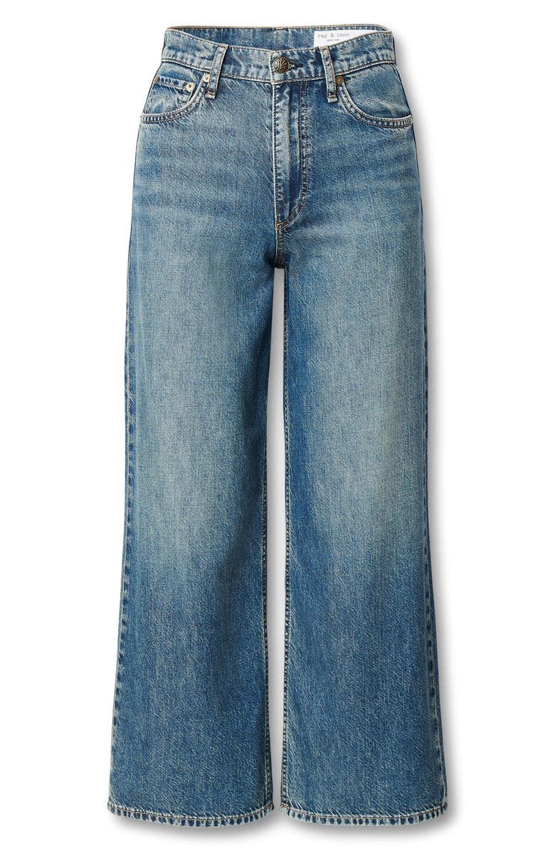 rag & bone/JEAN Andi Wide Leg Cotton Blend Ankle Jeans, Alternate, color, Delcan