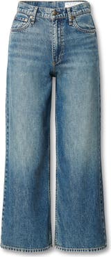 rag & bone/JEAN Andi Wide Leg Cotton Blend Ankle Jeans