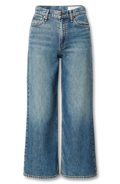 Rag & Bone /jean Andi Wide Leg Cotton Blend Ankle Jeans In Blue