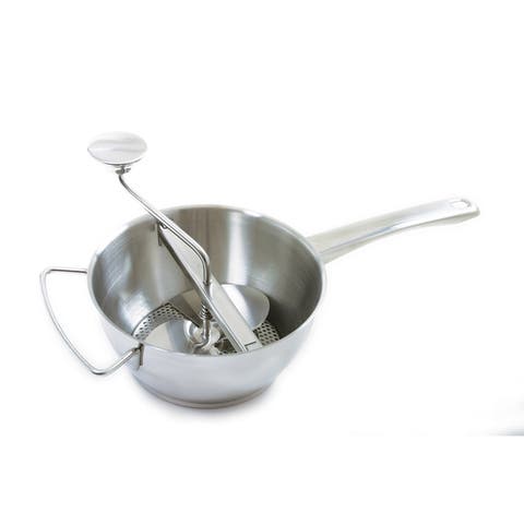 2 Quart Multi Purpose Food Mill with 2 Discs, Stainless Steel