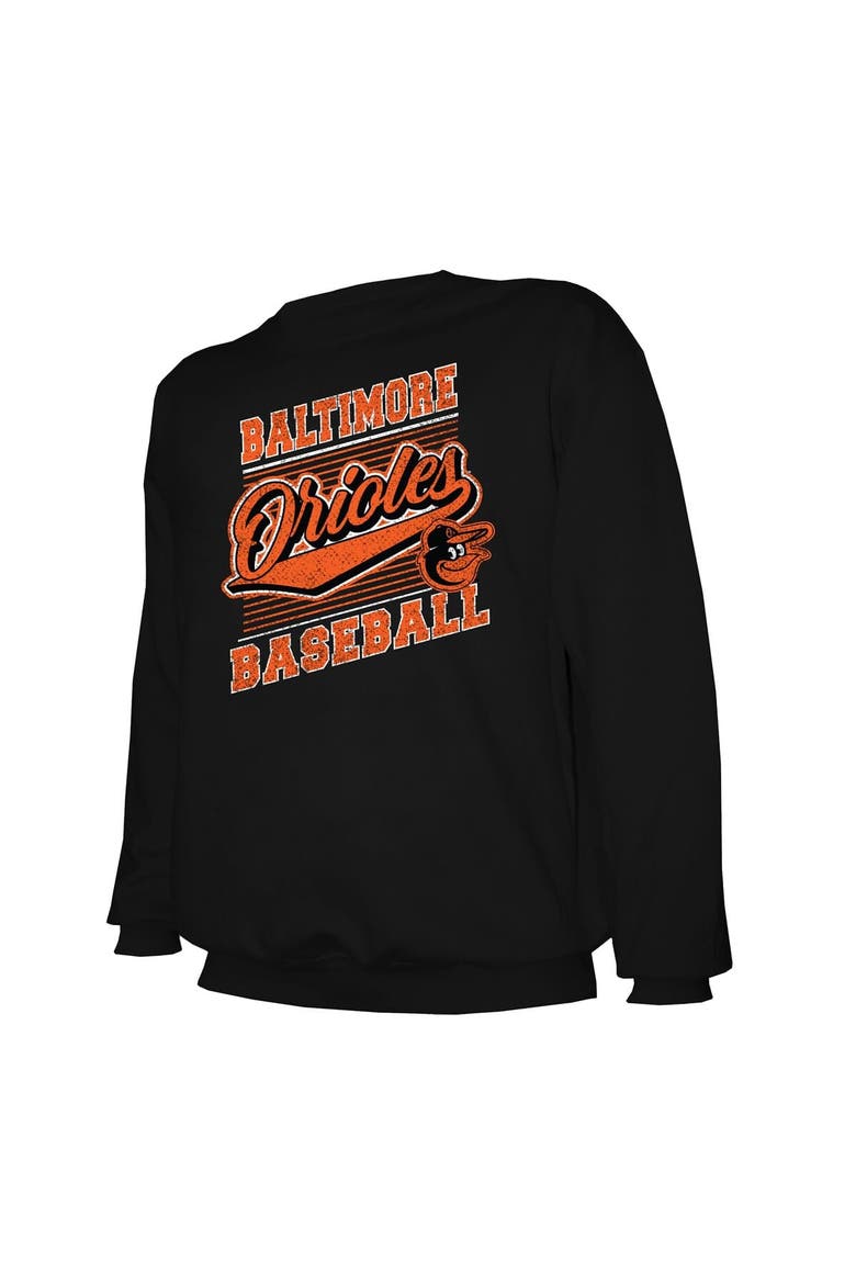 Men's Stitches Black Baltimore Orioles Pullover Sweatshirt, Alternate, color, Black